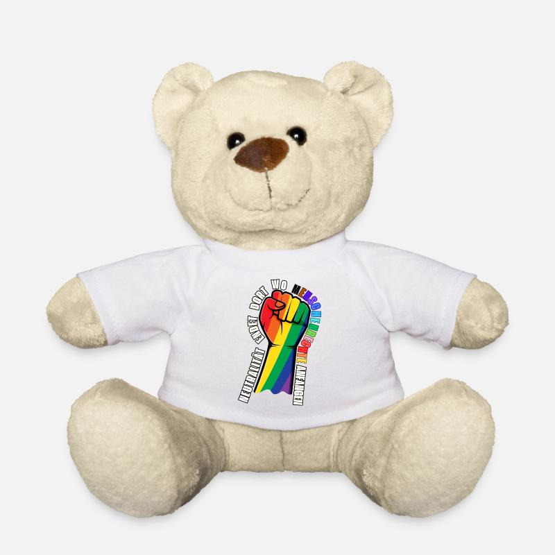 Statement-Sticker Menschenrechte - Teddy - Weiß