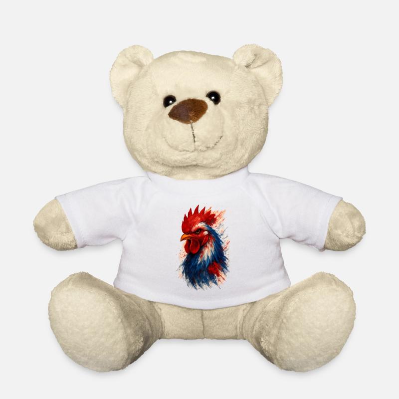 Französischer Hahn (Trikolore) - Teddy - Weiß