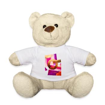 Design abstrait avec doré, rose et violet - Nounours - blanc - Devant