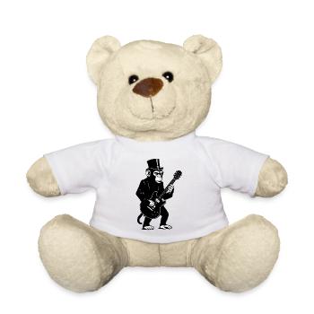 Singe élégant avec guitare dans un chapeau haut de forme - Nounours - blanc - Devant