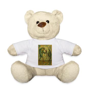 Abstrakter Fischtanz Kunstdruck - Teddy - Weiß - Vorne