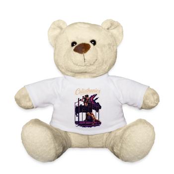 Calisthenics Astronaut Dips Push-ups Gift - Teddy Bear - white - Front