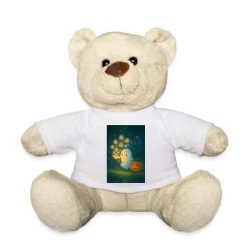 Niedlicher Geist mit Kürbis Buch - Teddy - Weiß - Vorne