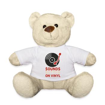 Sounds Better On Vinyl Record Music Lovers - Teddy Bear - white - Front