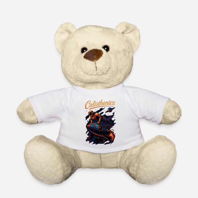 Calisthenics Astronaut Liegestütze Rakete Geschenk - Teddy - Weiß