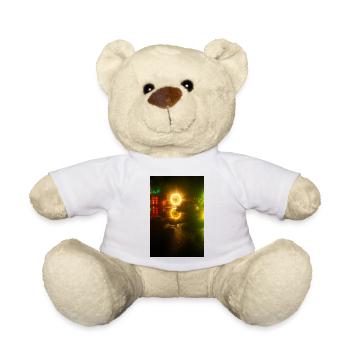 Glowing Neon Reflection Motif - Teddy Bear - white - Front