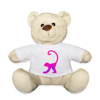 Neon Pink Monkey - Teddy - Weiß - Vorne