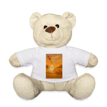 Herbst Geist mit Kürbis - Teddy - Weiß - Vorne