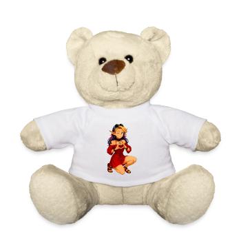 Zayra – Herzgest der Magischen Elfenfrau in rot - Teddy - Weiß - Vorne