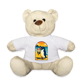 Penguin Icecream Sunset - Teddy Bear - white - Front