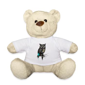 NightOwl with Paint Splashes - Teddy Bear - white - Front