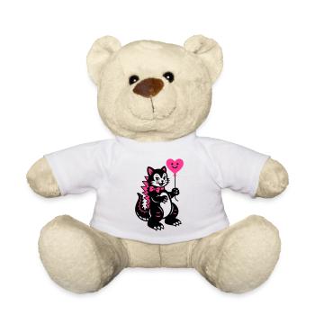 Chat Monstre Rose - Nounours - blanc - Devant