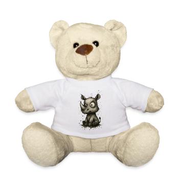 Funny rhino – comic book splash - Teddy Bear - white - Front