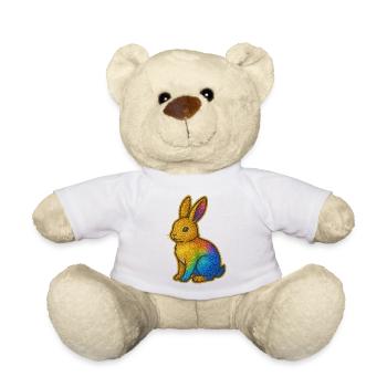 Colorful Glitter Bunny - Teddy Bear - white - Front