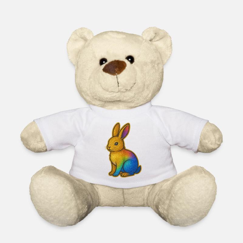 Bunter Glitzerhase - Teddy - Weiß