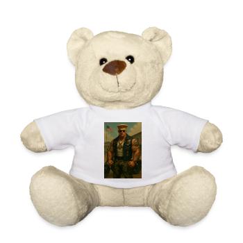 Biker Militaire – Guerrier Blond au Gilet à Médail - Nounours - blanc - Devant