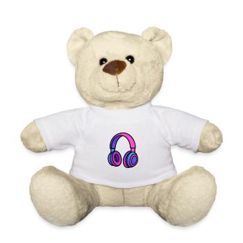 Illustration de casque dégradé de néon - Nounours - blanc - Devant