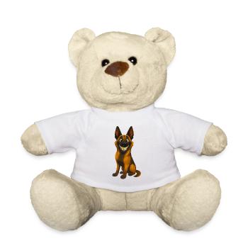 Grinsender Malinois Cartoon - Teddy - Weiß - Vorne