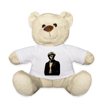 David Michelangelo Noir Rebell Portrait aus Leder - Teddy - Weiß - Vorne