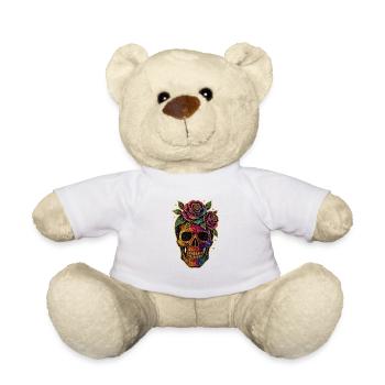 Galactic Skull with Roses Halloween - Teddy Bear - white - Front