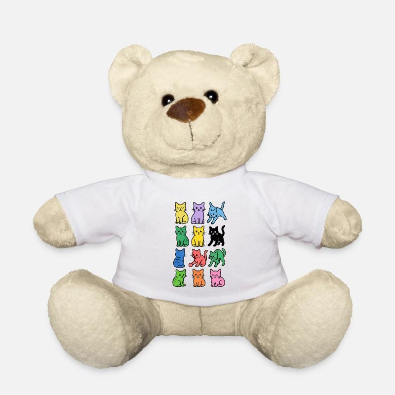Chats arc-en-ciel aux couleurs pop - Nounours - blanc