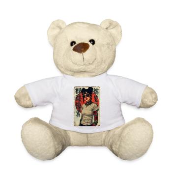 Aufgehende Sonne Rebell Street Art Japan T-Shirt - Teddy - Weiß - Vorne