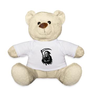 Sensenmann Silhouette Druck - Teddy - Weiß - Vorne