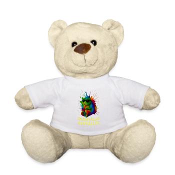 Caméléon arc-en-ciel avec style - Nounours - blanc - Devant