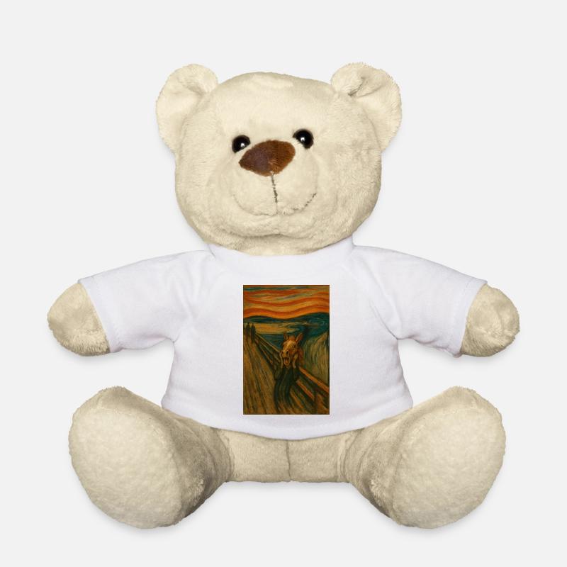 Horse in Scream Style Bridge - Teddy Bear - white