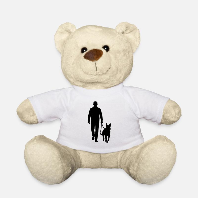 Dog walk silhouette - Teddy Bear - white