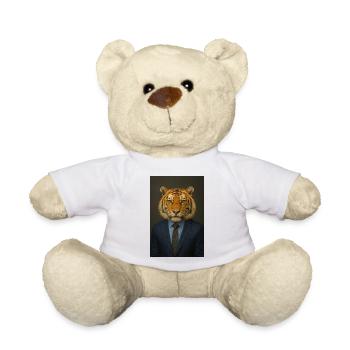Tiger im Business-Anzug - Teddy - Weiß - Vorne