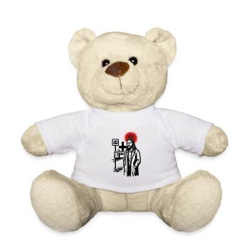 Saint over the Neon tram - Teddy Bear - white - Front