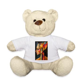 Illustration eines abstrakten Porträts einer Frau - Teddy - Weiß - Vorne