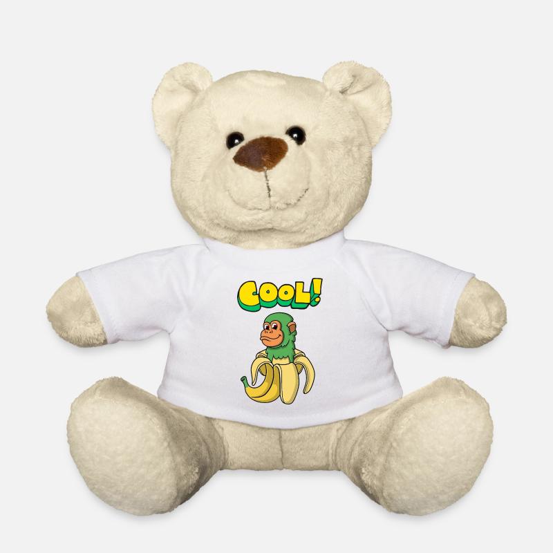 Affe in Banane in Farben - Teddy - Weiß