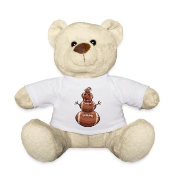 Football dessin animé bonhomme de neige - Nounours - blanc - Devant