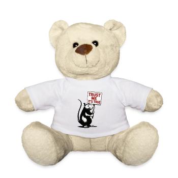 Rat avec bouclier, croyez-moi, c’est vrai - Nounours - blanc - Devant