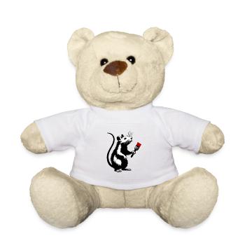 Rodent with Red Brush | Personalize - Teddy Bear - white - Front