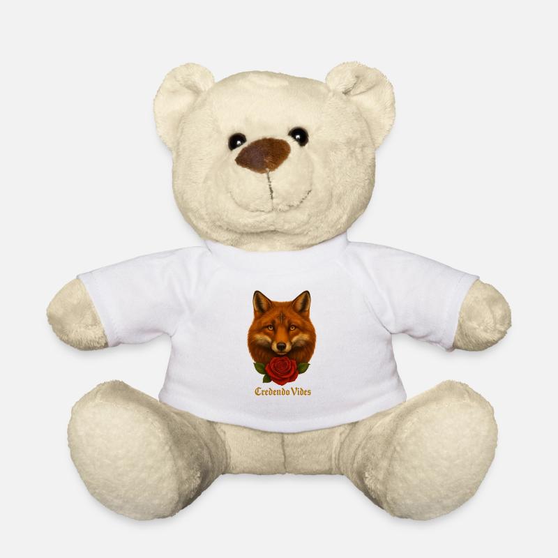 Renard à la rose - Credendo Vides - Nounours - blanc