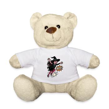 Witch heroine in the jump Boo - Teddy Bear - white - Front