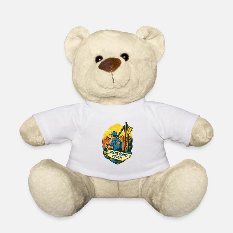 Trail rocks written - Teddy Bear - white