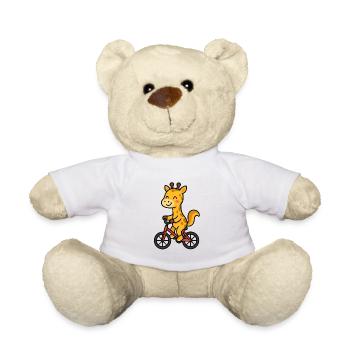 Giraffe auf dem Fahrrad - Teddy - Weiß - Vorne
