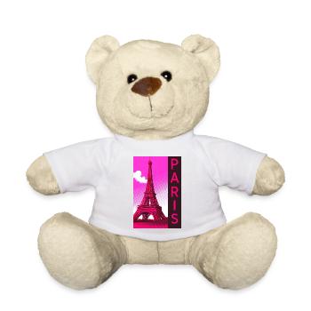 Paris Pink Eiffel Turm Retro - Teddy - Weiß - Vorne