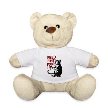 Katze mit roter Tropfschrift - Teddy - Weiß - Vorne