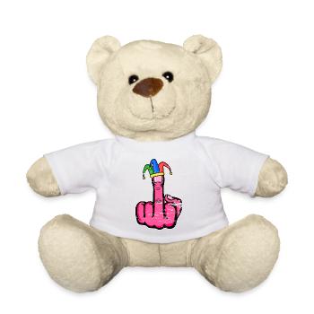 Mittelfinger Stingerfinger Karneval - Teddy - Weiß - Vorne