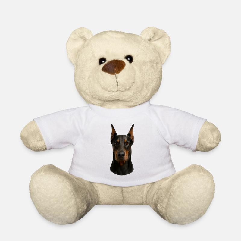 Dobermann Kopfporträt - Teddy - Weiß