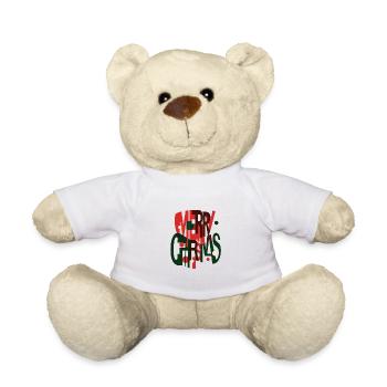 Merry Christmas – Futuristic Xmas Design - Teddy Bear - white - Front