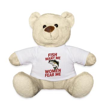 Fish want me - T-Shirt Drôle - Nounours - blanc - Devant