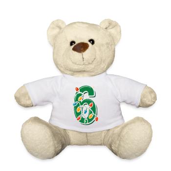 Fun 67 Number 6-7 6 7 Matching Christmas Six You - Teddy Bear - white - Front