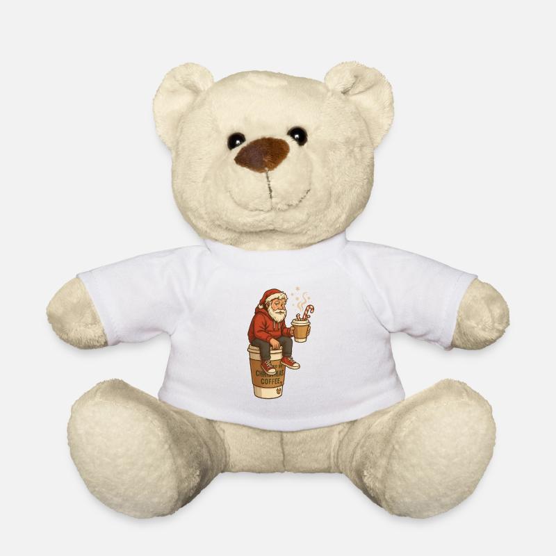 Santa Kaffee Pause Cartoon - Teddy - Weiß