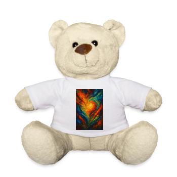 Chromatisches Wirbel-Abstraktes Feuer - Teddy - Weiß - Vorne